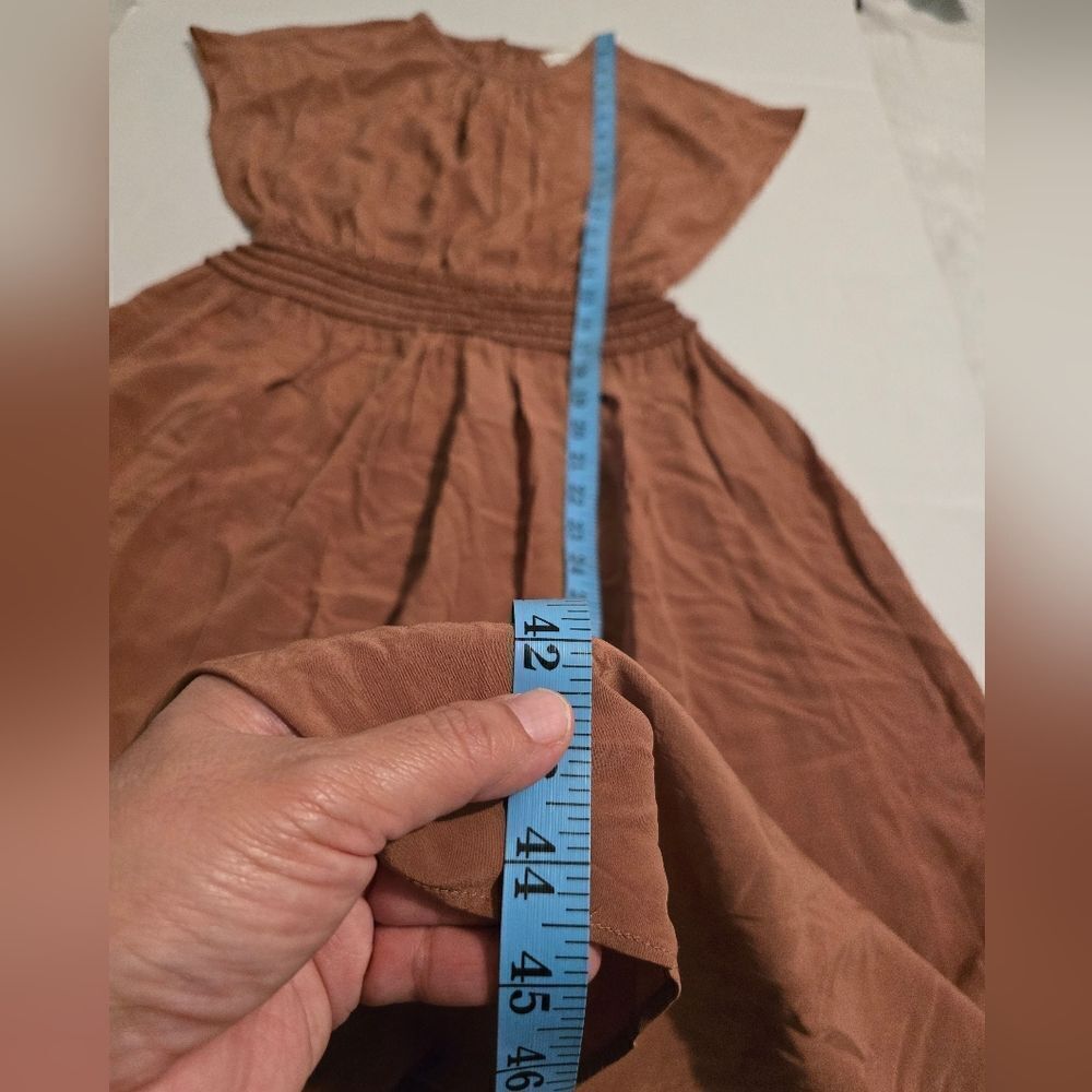 NWOT Everlane The Gathered Midi Dress Carob Brown Size  XXS - Picture 6 of 12